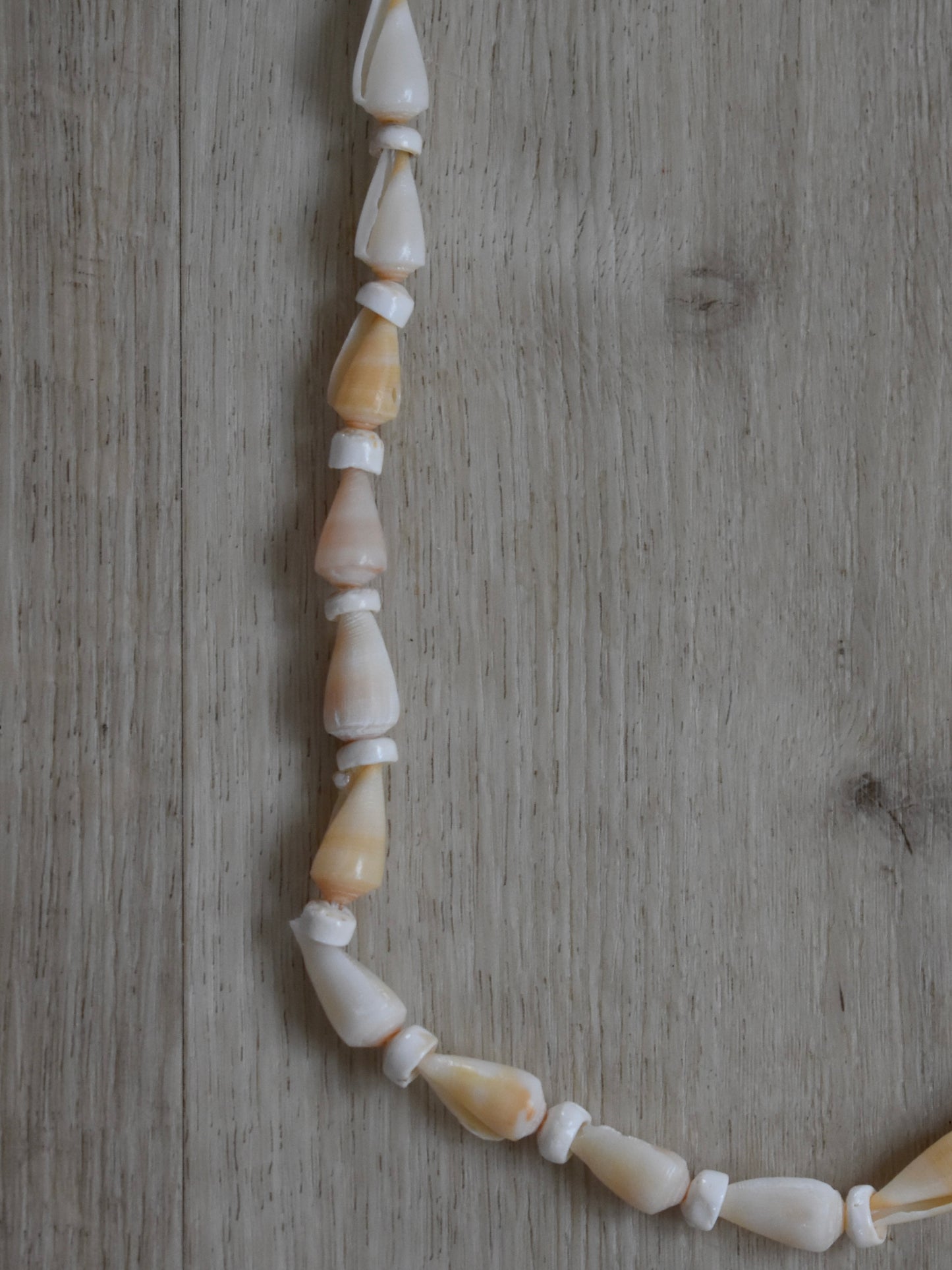 Cream Cone Shell + Puka Shell Lei