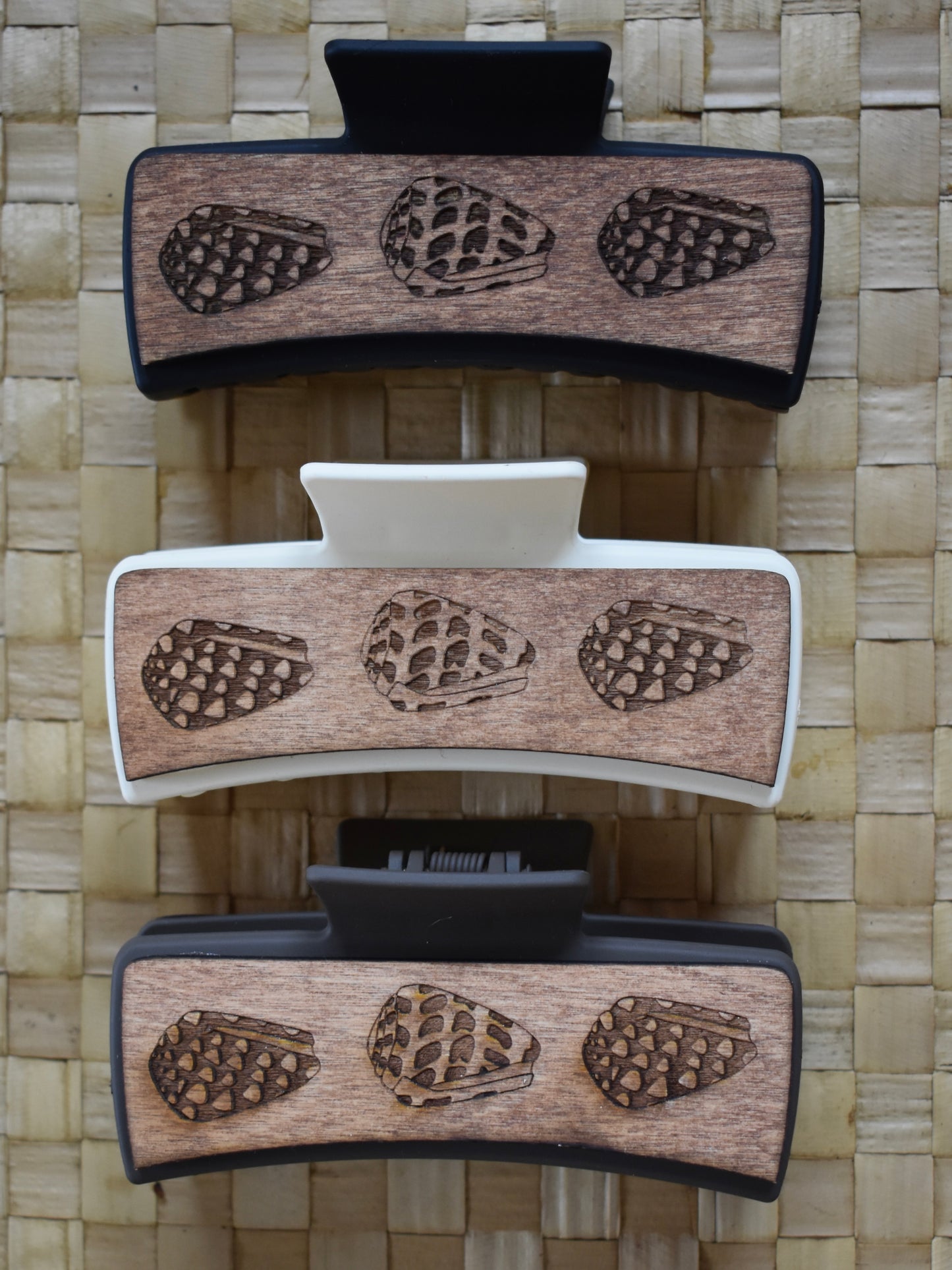 Handmade Wood Engraved Hair Clip