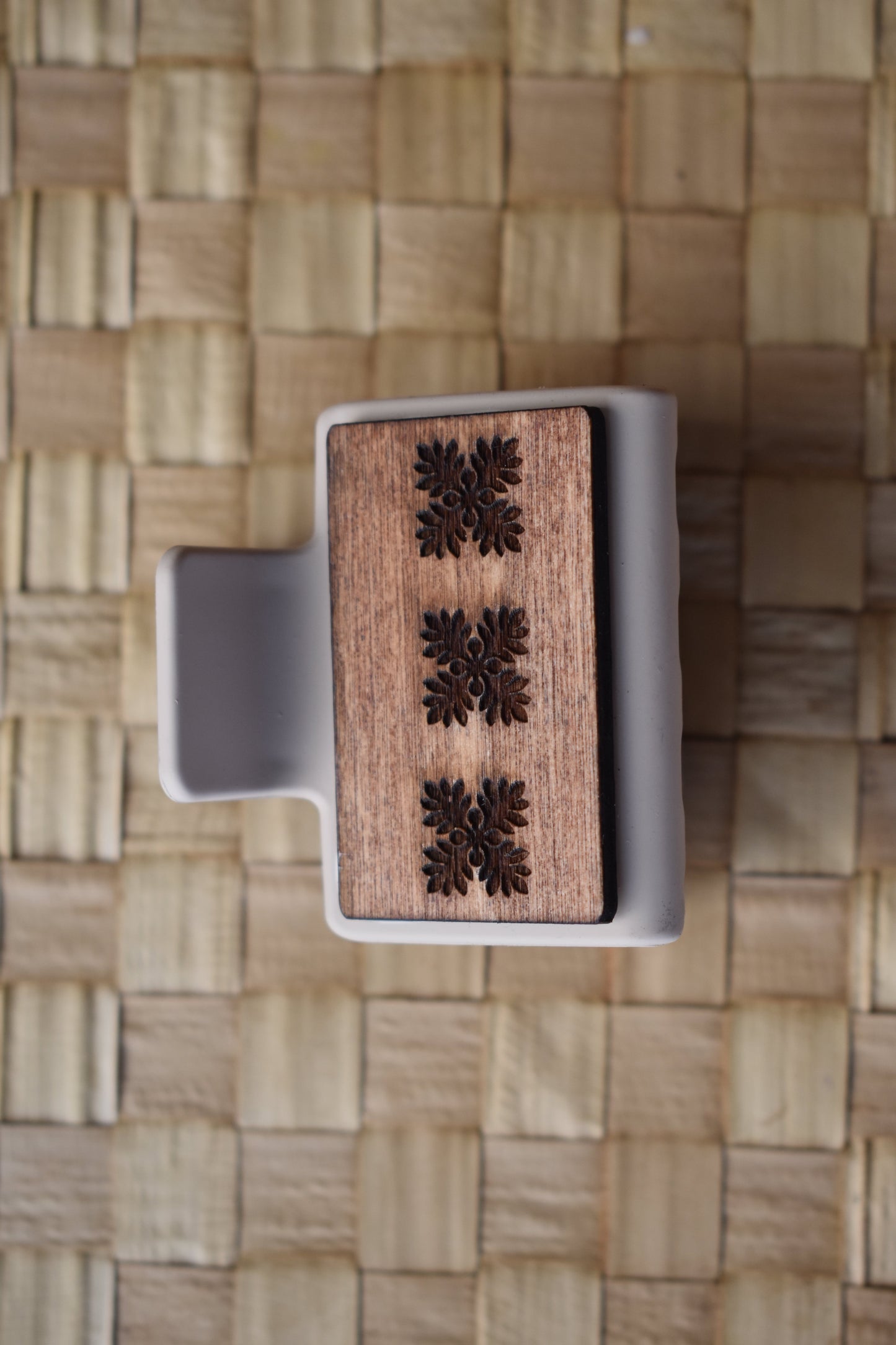 Mini Handmade Wood Engraved Hair Clip