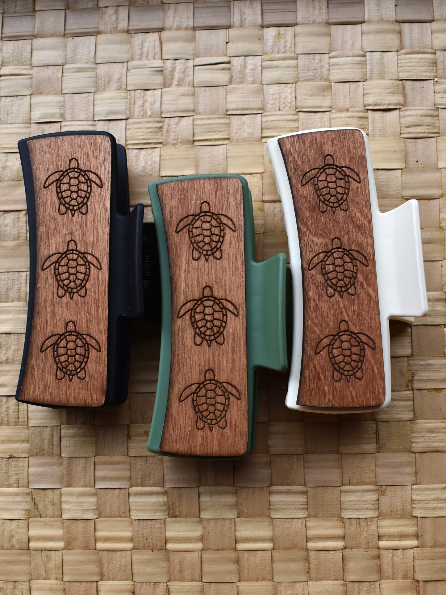 Handmade Wood Engraved Hair Clip