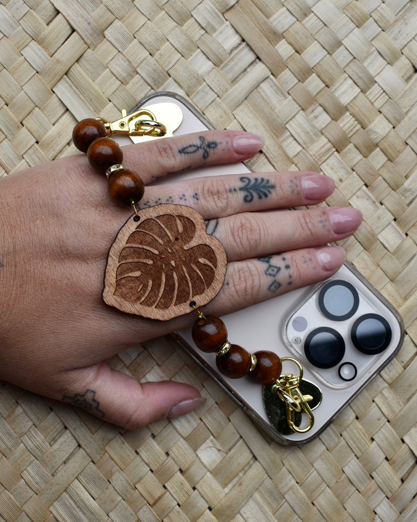 Handmade Wood Engraved Phone Strap