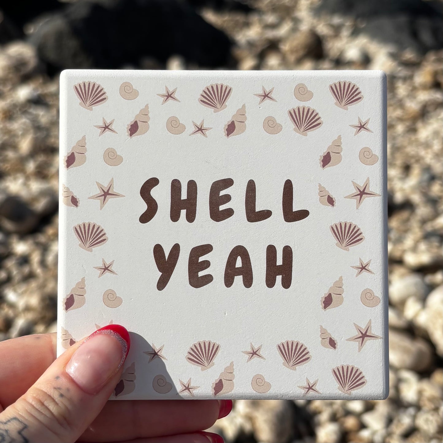 Shell Yeah Ceramic Coaster