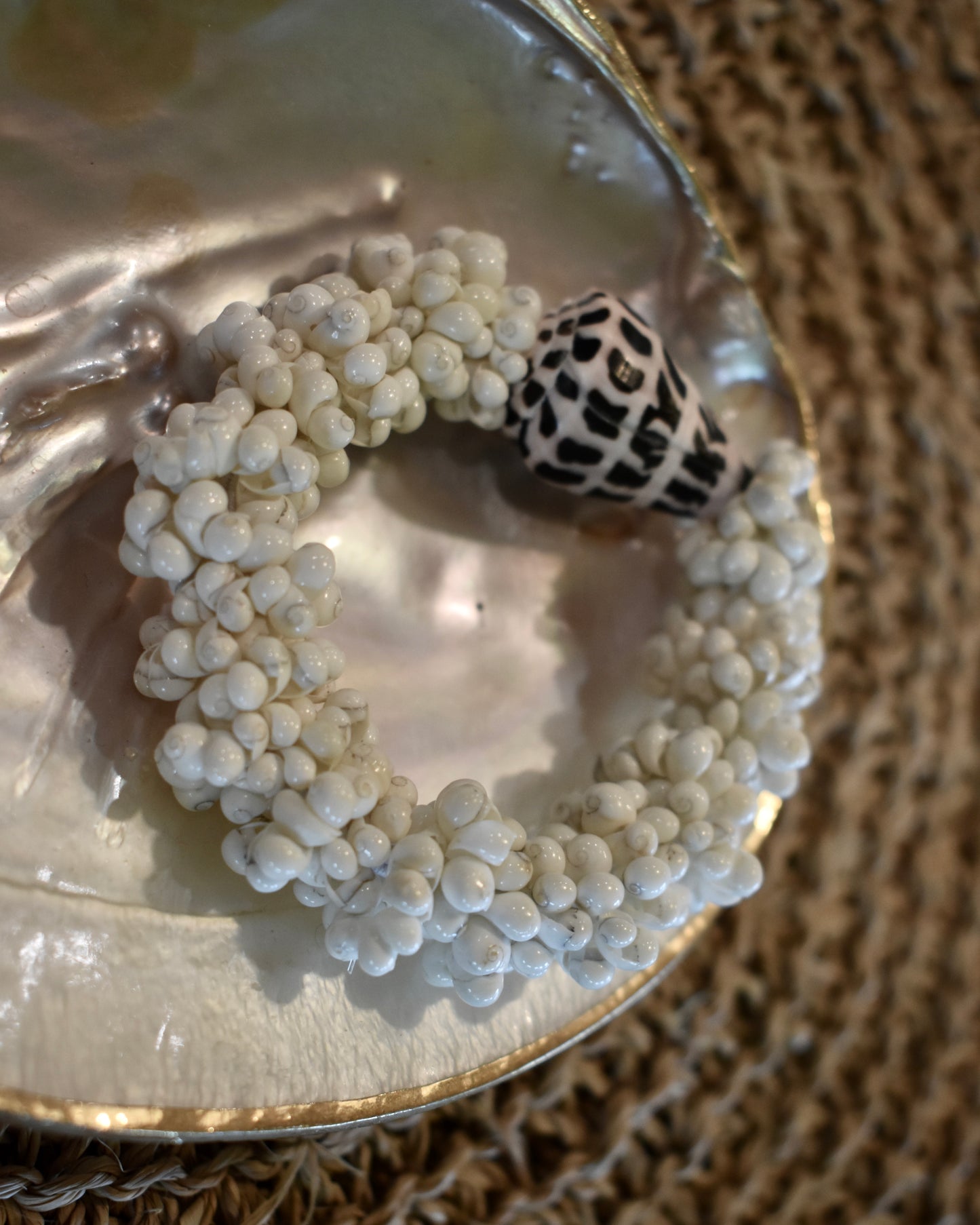 Hebrew Cone + Bubble Shell Bracelet