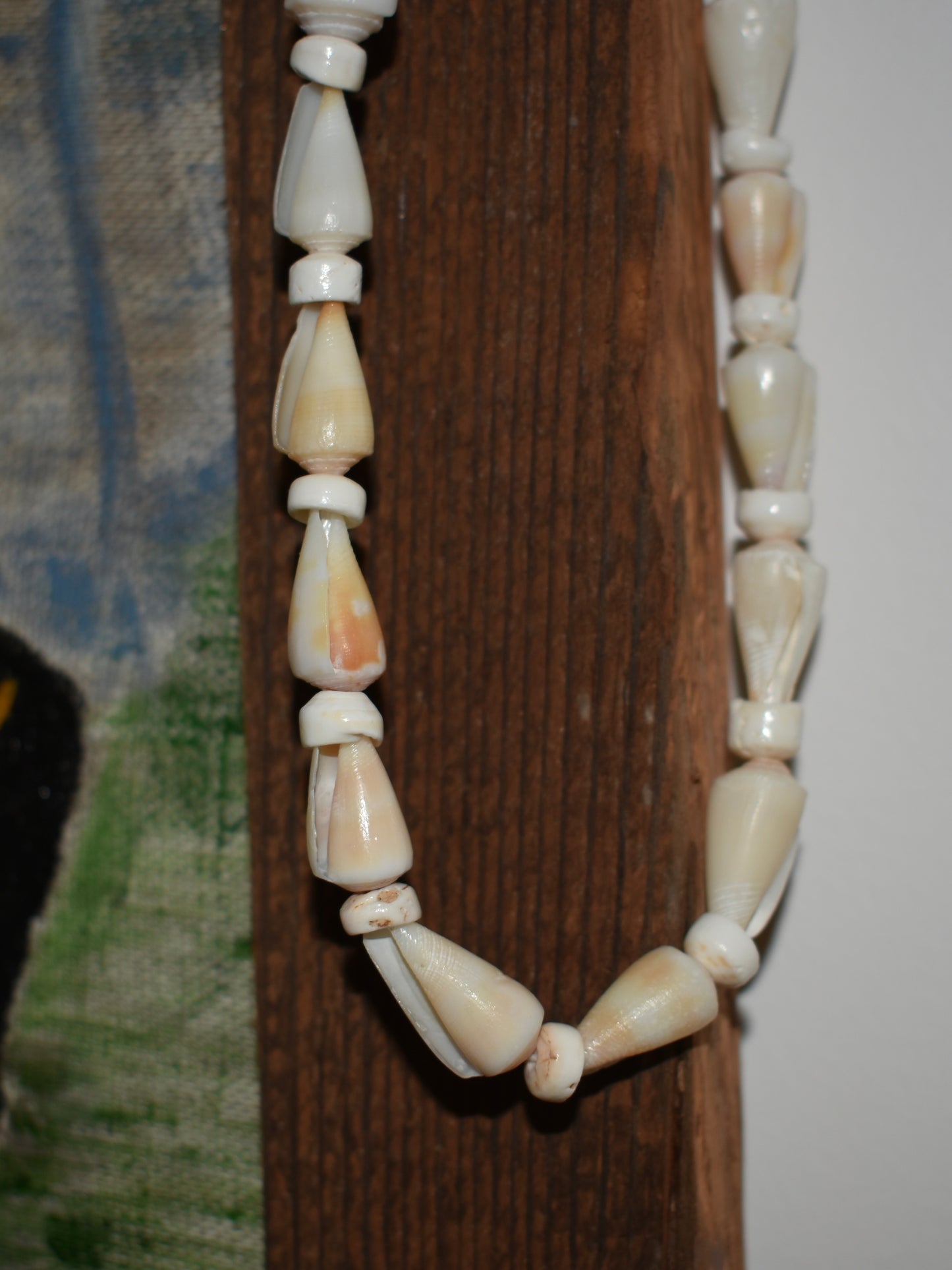 Cream Cone Shell + Puka Shell Lei
