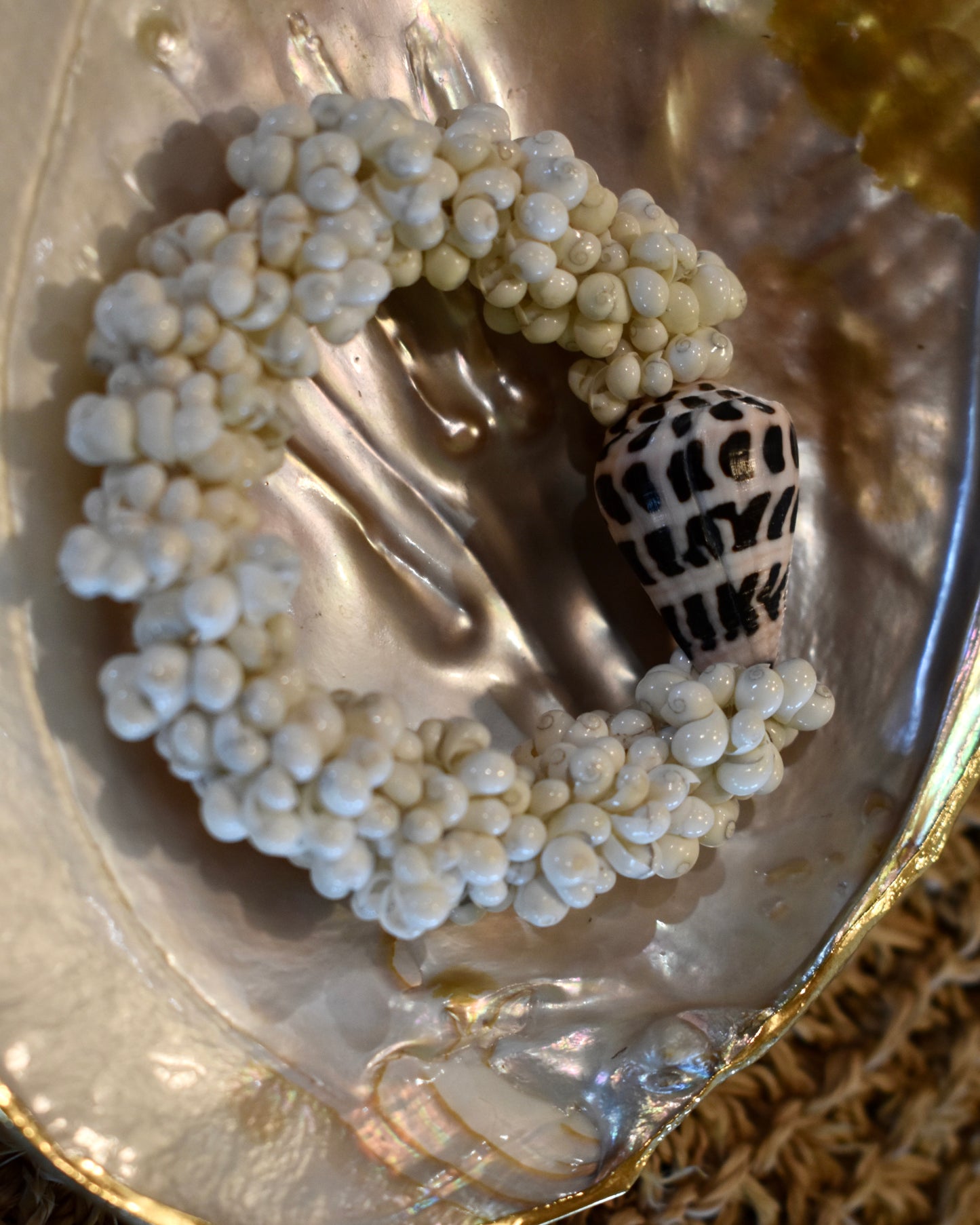 Hebrew Cone + Bubble Shell Bracelet