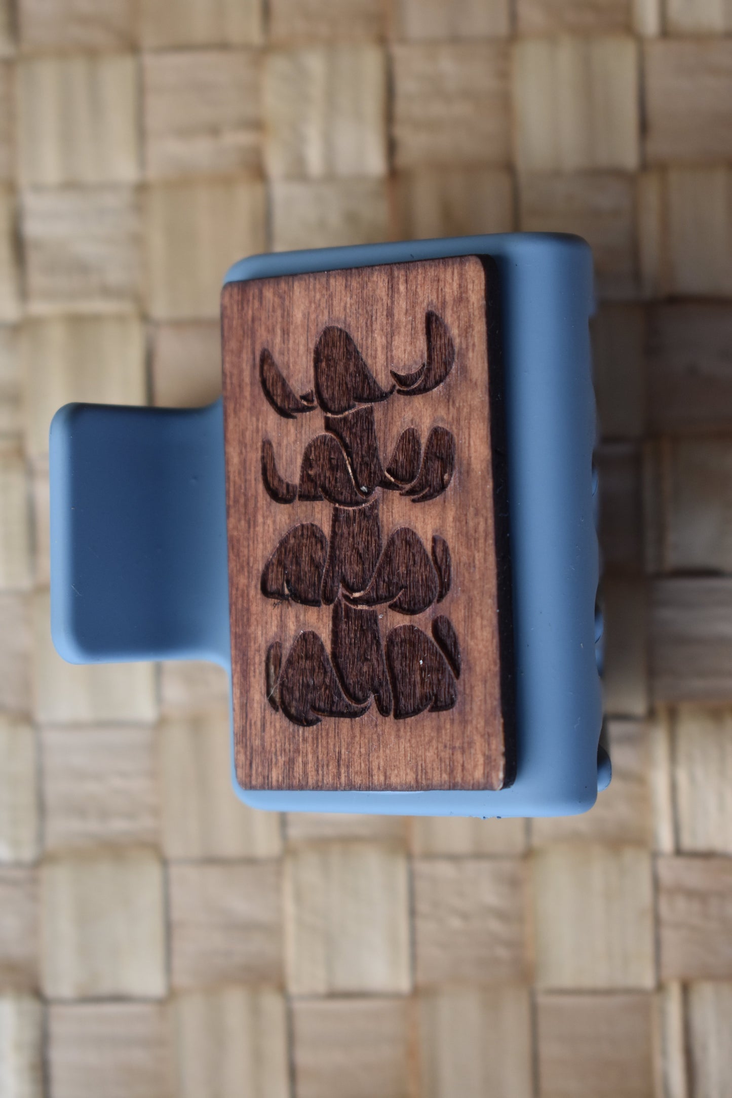 Mini Handmade Wood Engraved Hair Clip