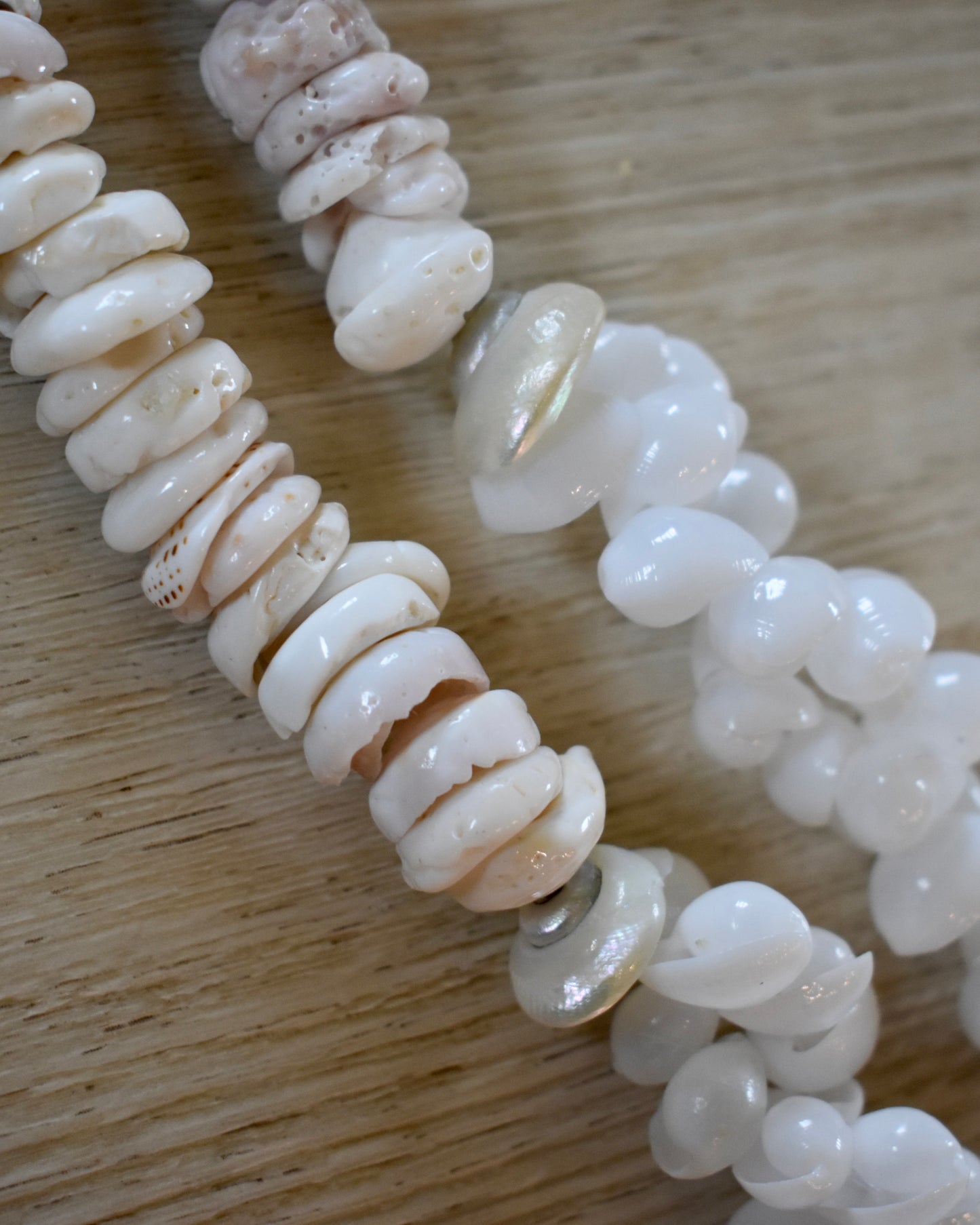 Puka + White Bubble Shell Lei