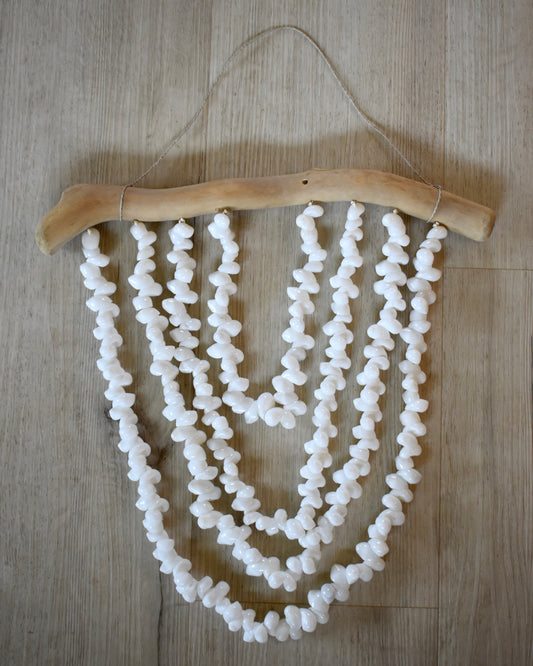Layered Bubble Shell Driftwood Wall Decor
