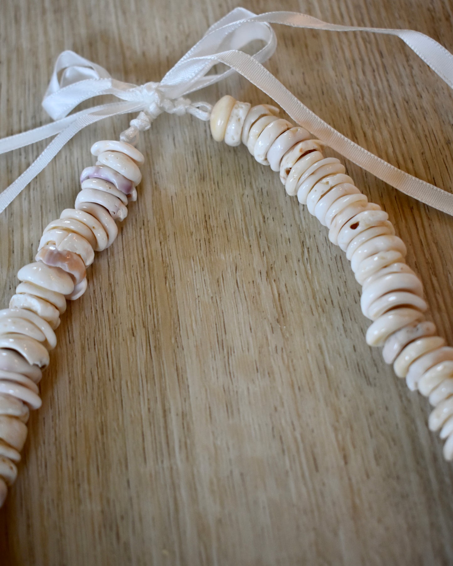 Puka + White Bubble Shell Lei