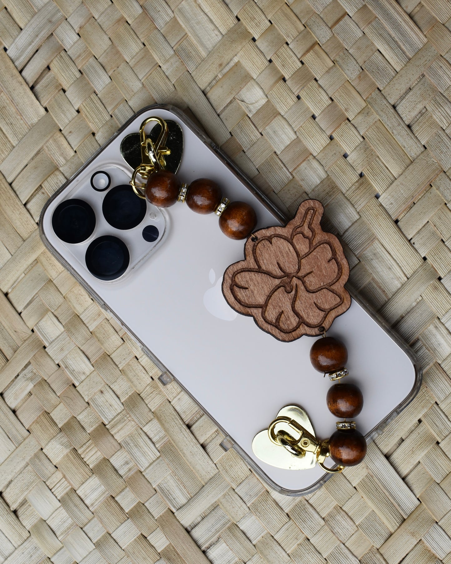 Handmade Wood Engraved Phone Strap