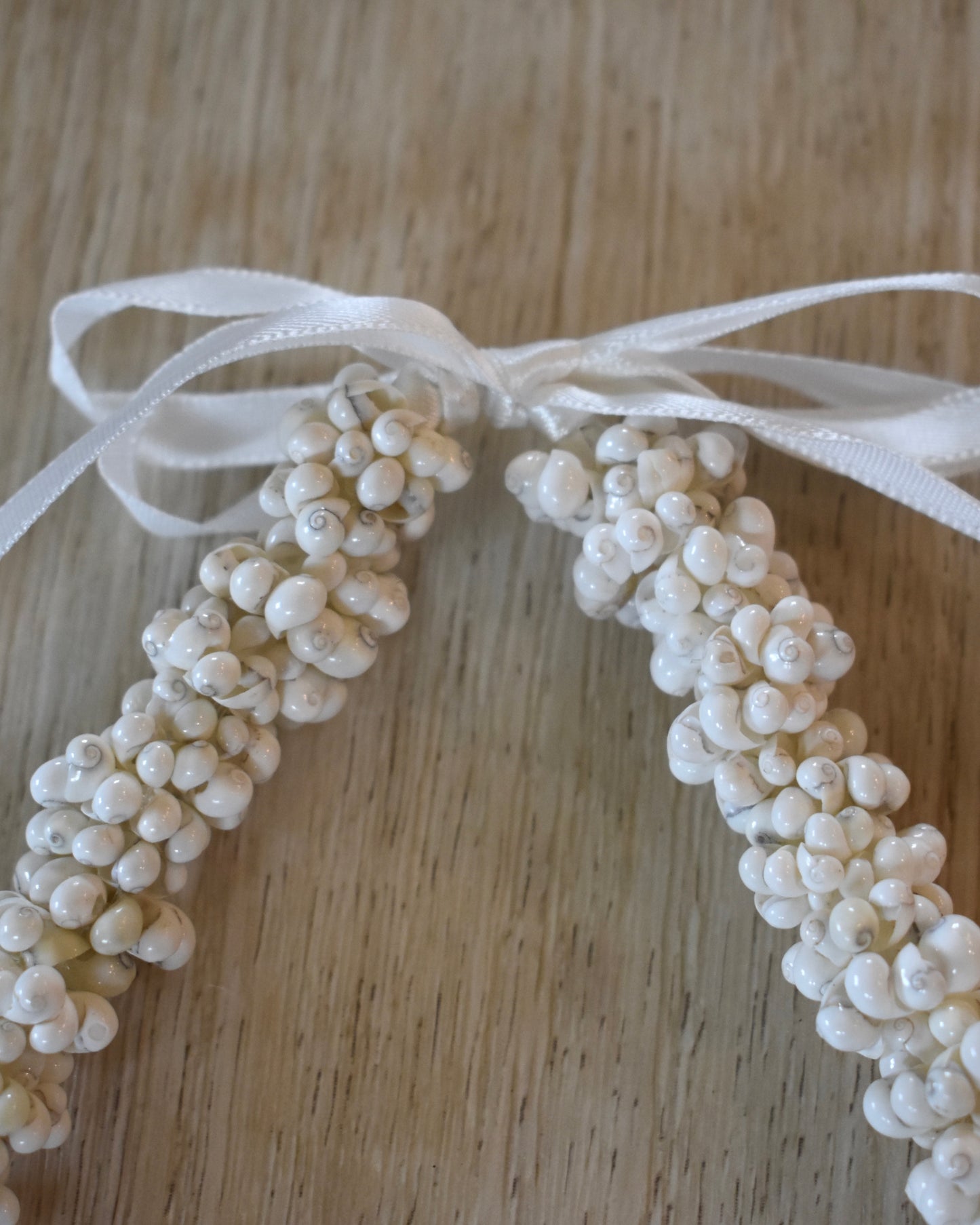 Triple Layered White Bubble Shell Lei