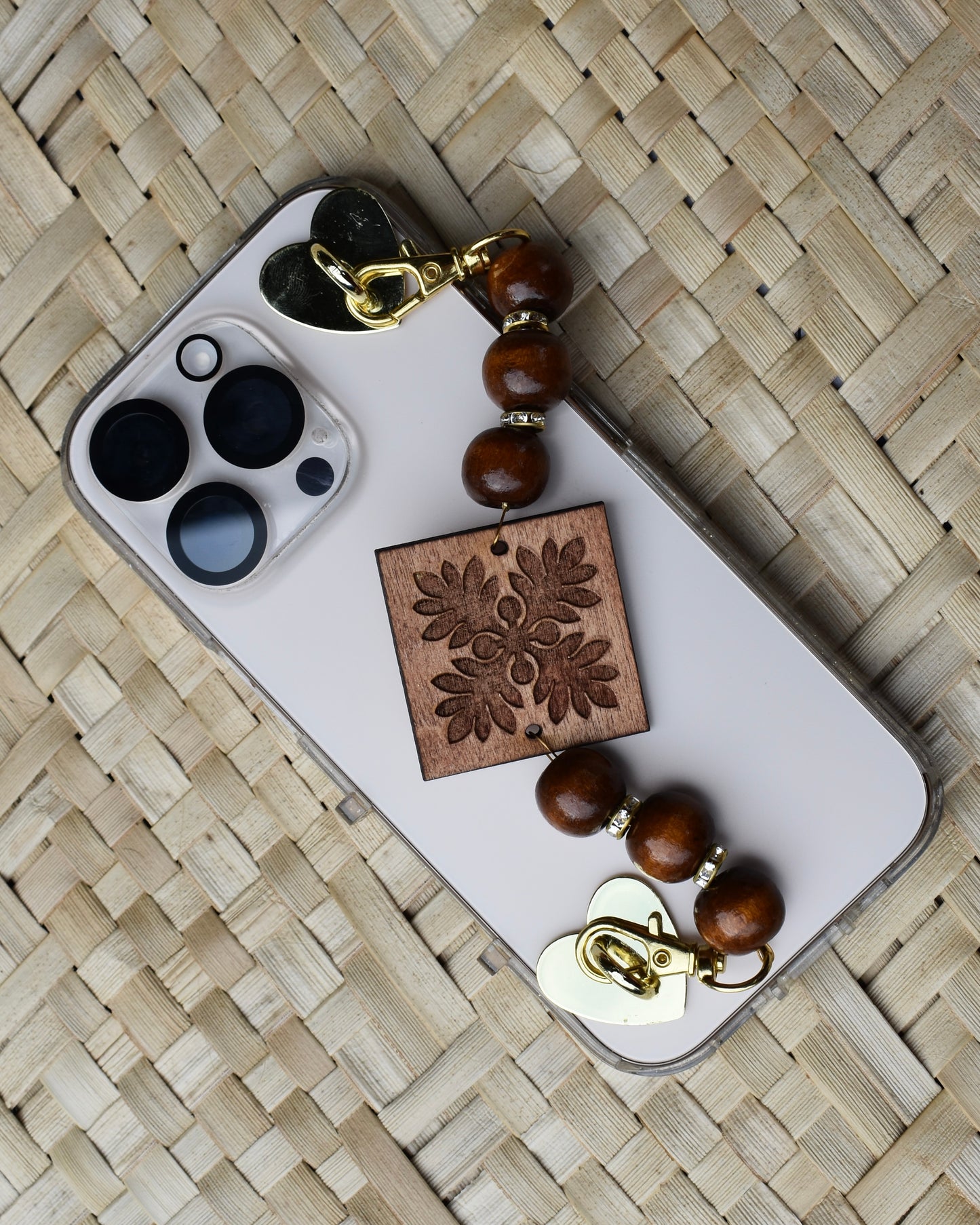 Handmade Wood Engraved Phone Strap