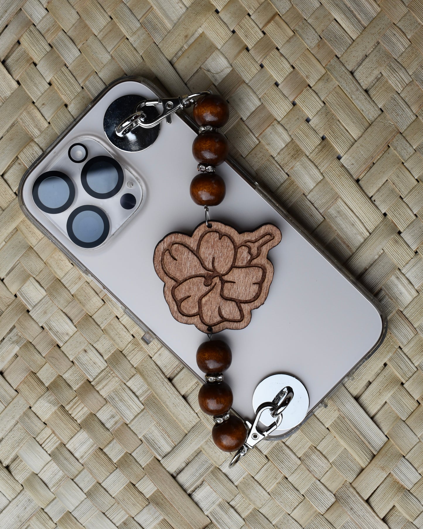 Handmade Wood Engraved Phone Strap