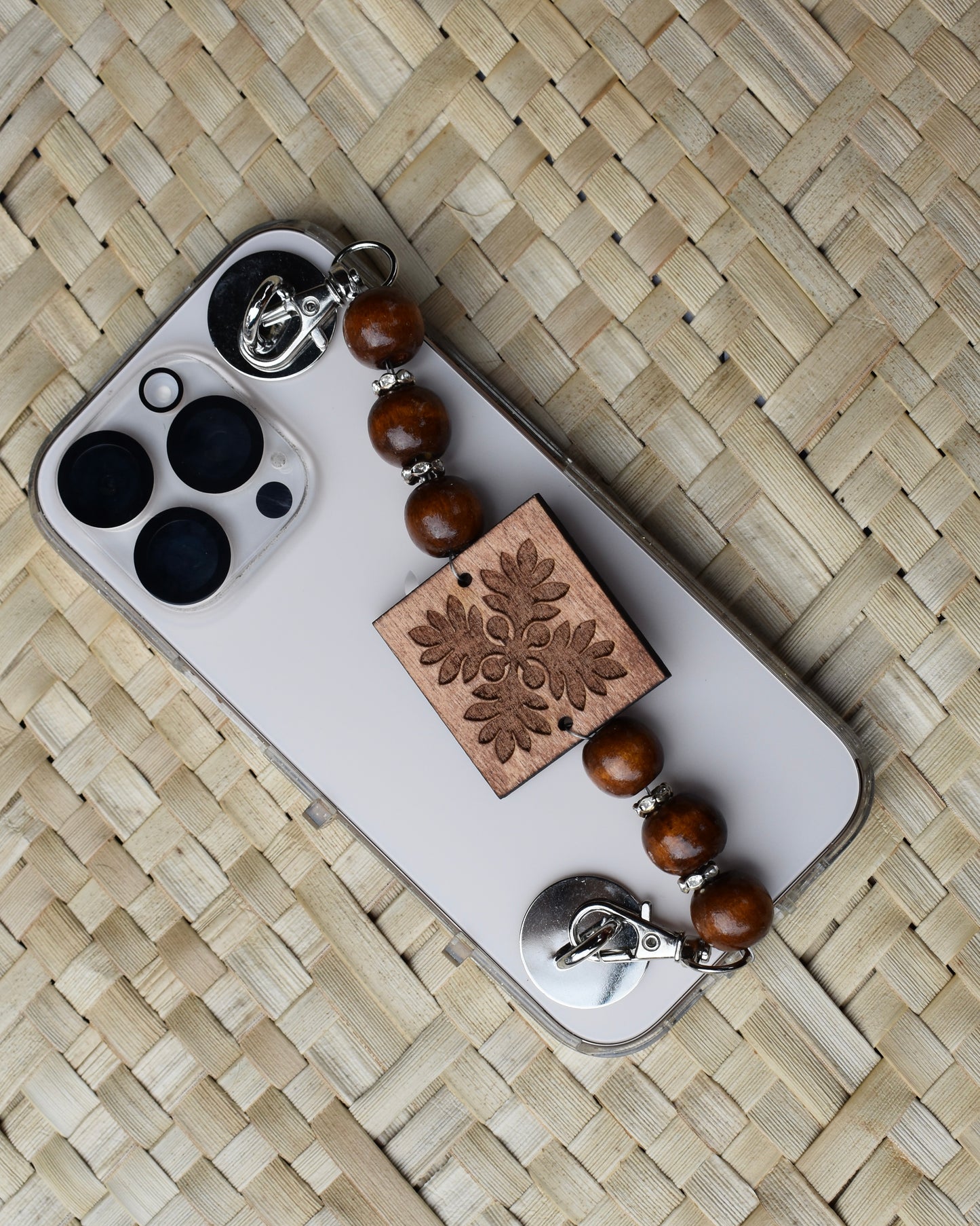 Handmade Wood Engraved Phone Strap