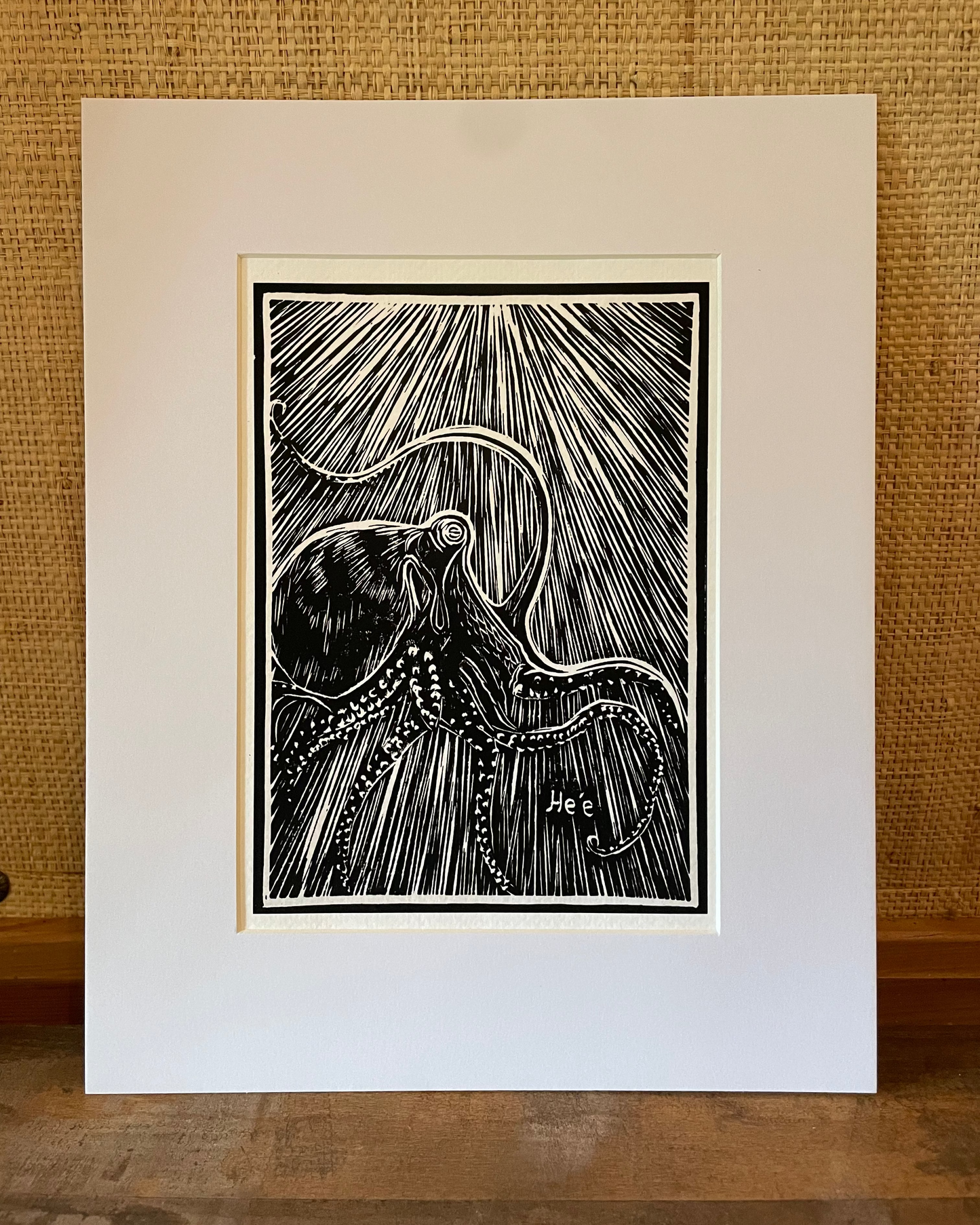 "Ehukai" Linocut Print - Art by Keale Comstock