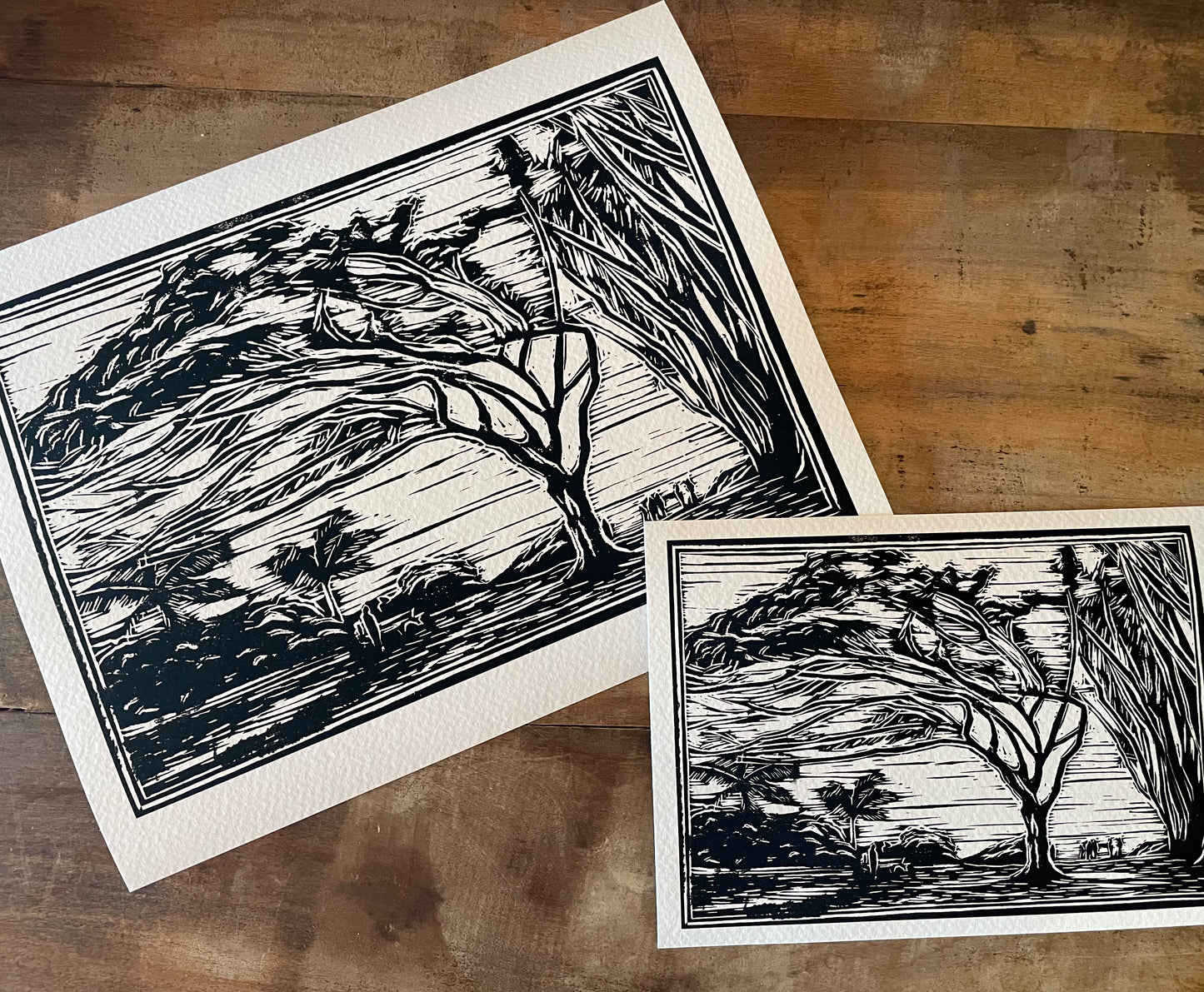 "Ehukai" Linocut Print - Art by Keale Comstock