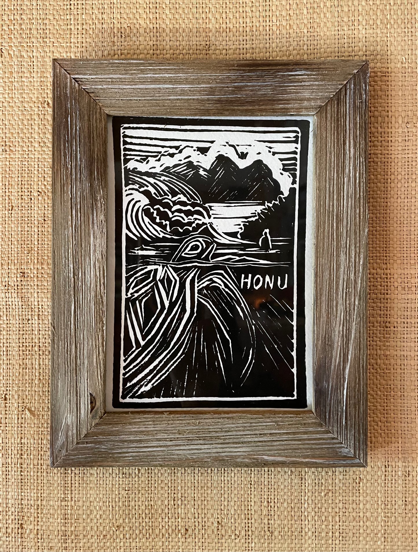 "Honu" Linocut Print - Art by Keale Comstock