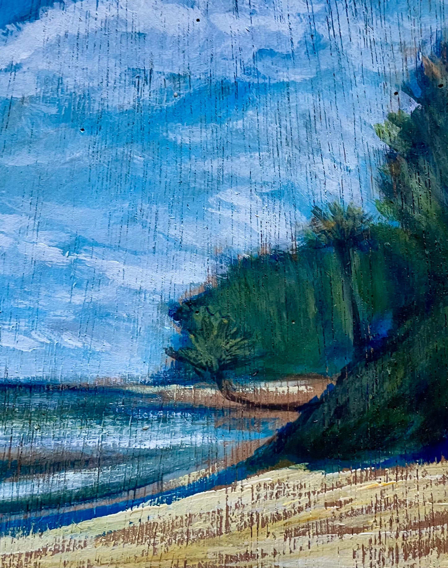 "Happy Palm At Sunset Beach" ORIGINAL Art by Keale Comstock