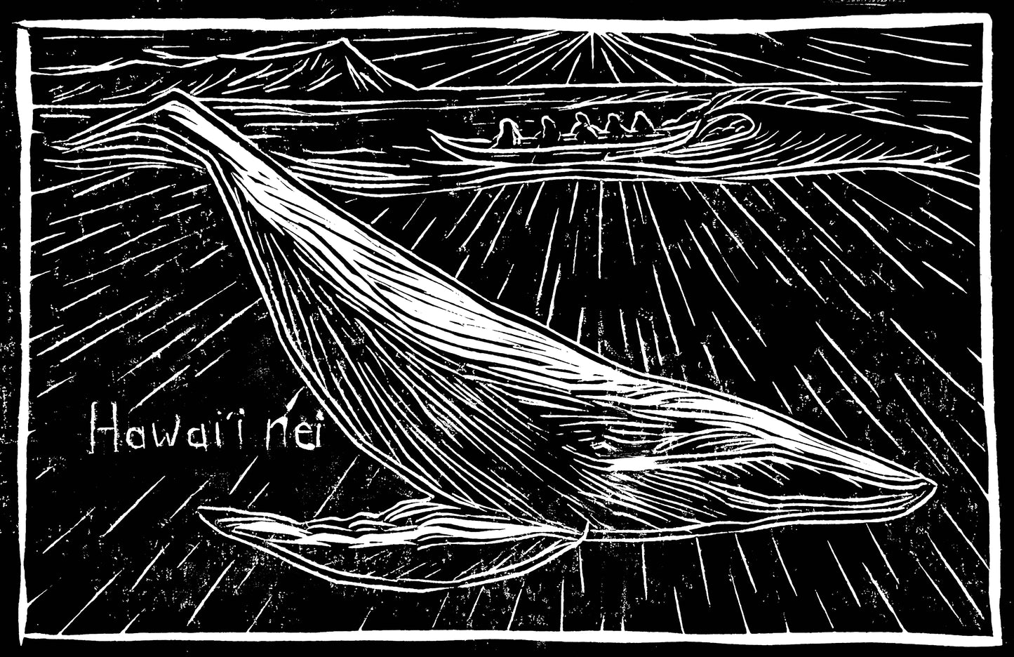 "Hawai'i Nei" Linocut Print - Art by Keale Comstock